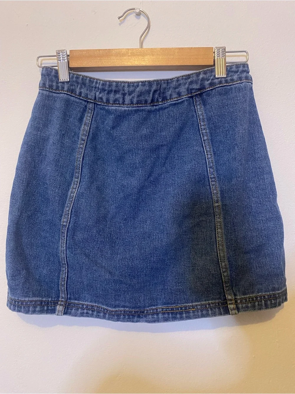 PacSun Blue Button-Front Denim Mini Skirt